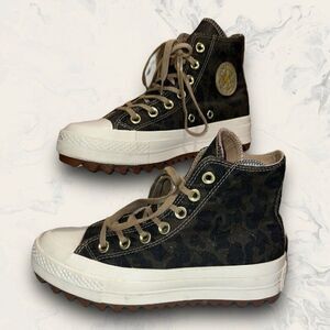 RARE Converse Camo Green Star CTAS Ripple Hi Top Lace Up Women’s Size 5